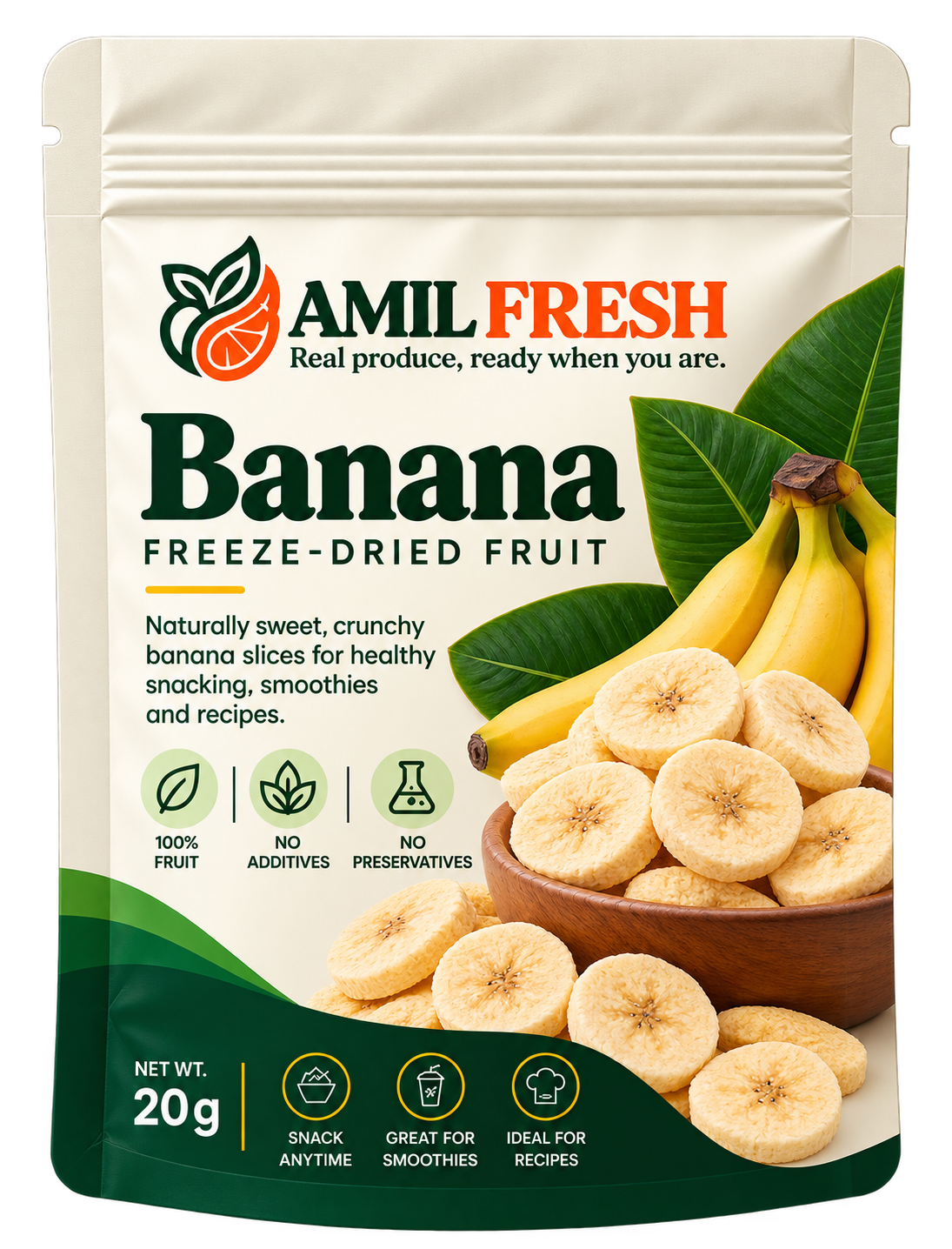 AMIL Fresh Banana freeze-dried fruit pouch